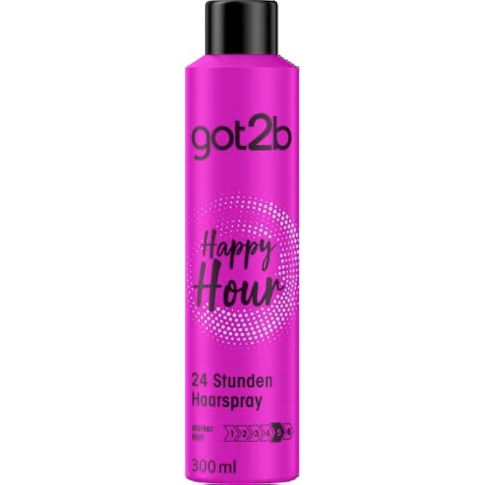 got2b Happy Hour Halt 5 Hairspray (100 ml), 24 Hours Hairspray for Extreme Hold and Durable Styles, Protects Hair from Drying Out - Image 1